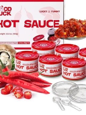 Good Luck Hot Sauce Mushroom & Fresh Pepper Gift Box of 6